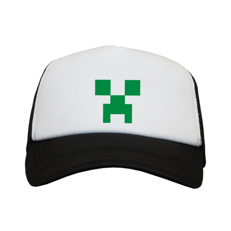 Minecraft Creeper green Black and White Mesh material Sunhat