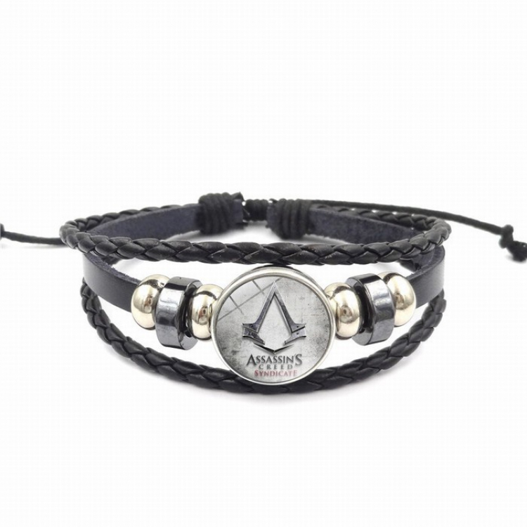 Assassin Creed Time Gem Cabochon Black weave Bracelet Style A price for 5 pcs 26CM 15G