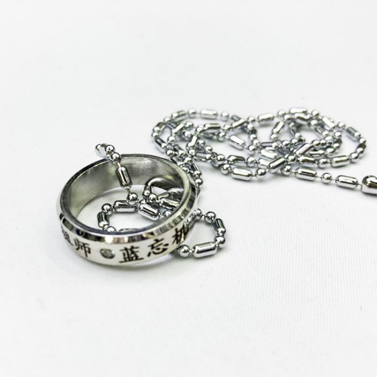 The wizard of the de Blue forget machine Stainless steel Ring Necklace