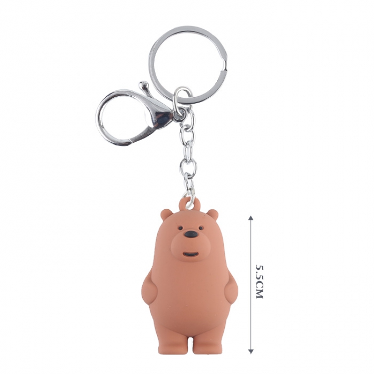 We Bare Bears brown Three-dimensional pendant Keychain 5.5CM