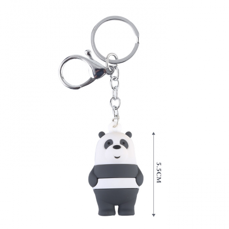 We Bare Bears Black and White Three-dimensional pendant  Keychain 5.5CM