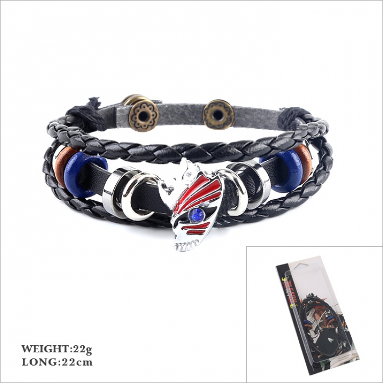 Bleach 1 Multilayer weaving Leather bracelet 22CM 22G