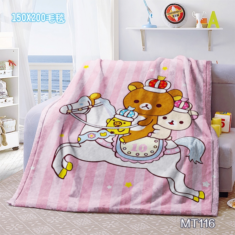 Rilakkuma Anime Oversized Mink cashmere blankets 150x200cm MT116