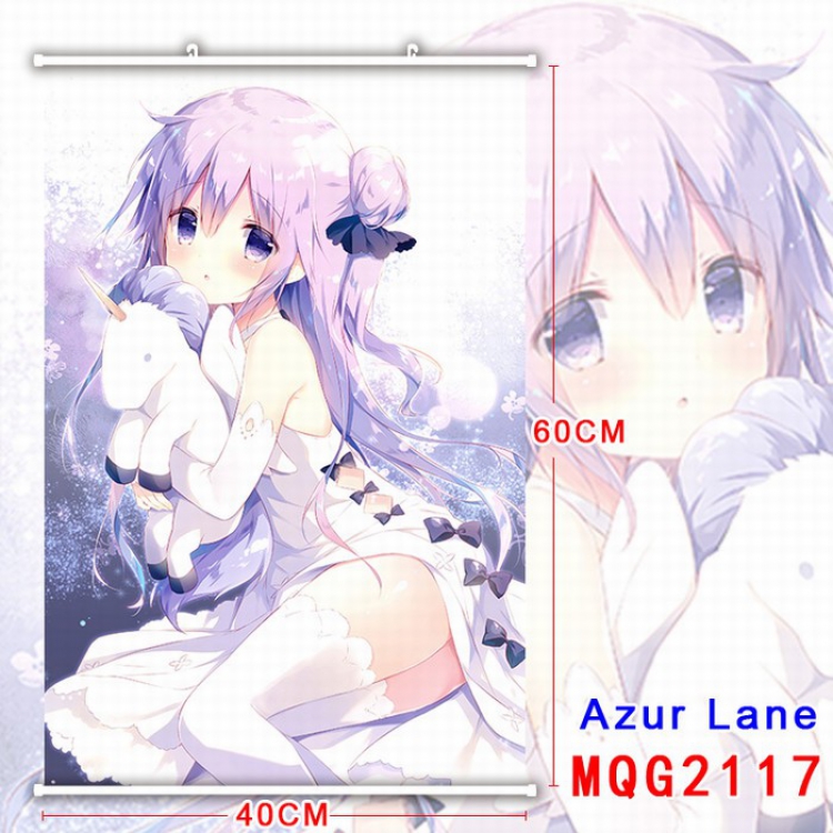Azur Lane White Plastic rod Cloth painting Wall Scroll 40X60CM MQG2117