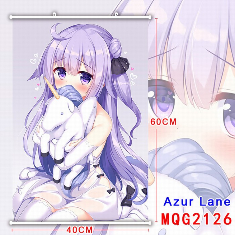 Azur Lane White Plastic rod Cloth painting Wall Scroll 40X60CM MQG2126