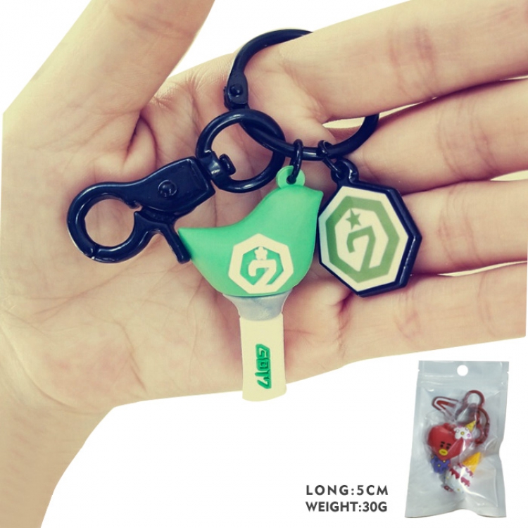 GOT7 Trendy wild keychain bag pendant Black 5cm 30g  pp bag price for 5 pcs