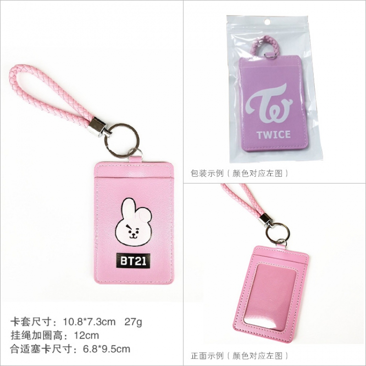 BTS BT21 Cartoon card set Pink Style A Suitable for card size 6.8X9.5CM price for 5 pcs