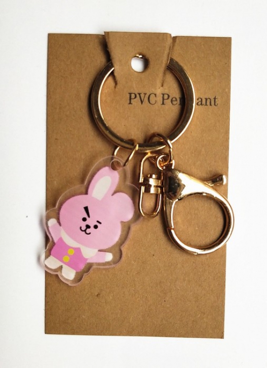 BTS Small rabbit Transparent acrylic keychain pendant 3-4cm 13g price for 10 pcs
