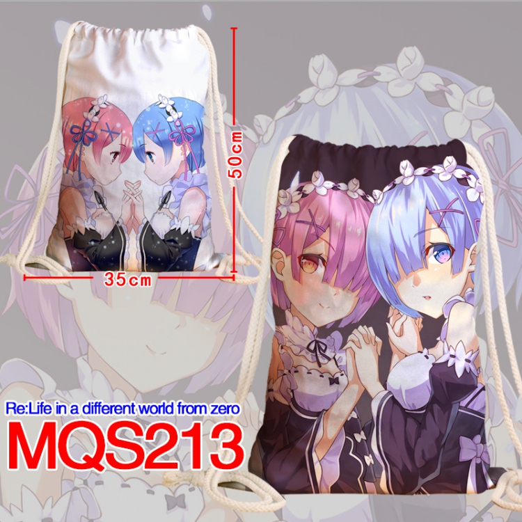 Re:Zero kara Hajimeru Isekai Seikatsu Double sided Full Color bag backpack Beam pocket 35X50CM MQS213