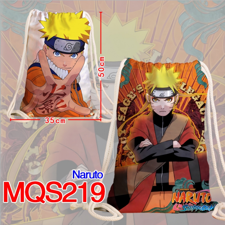 Naruto Double sided Full Color bag backpack Beam pocket 35X50CM MQS219