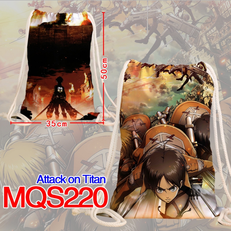 Shingeki no Kyojin Double sided Full Color bag backpack Beam pocket 35X50CM MQS220