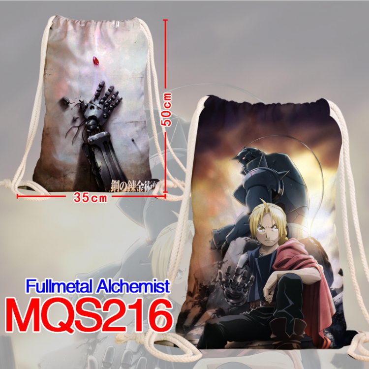 Fullmetal Alchemist Double sided Full Color bag backpack Beam pocket 35X50CM MQS216