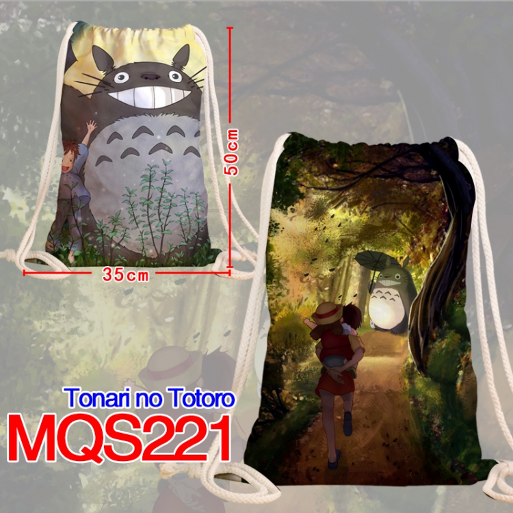 TOTORO Double sided Full Color bag backpack Beam pocket 35X50CM MQS221