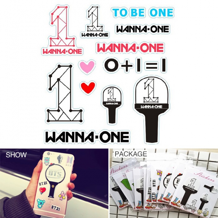 wanna one Mobile phone sticker Cartoon sticker OPP bag price for 20 pcs