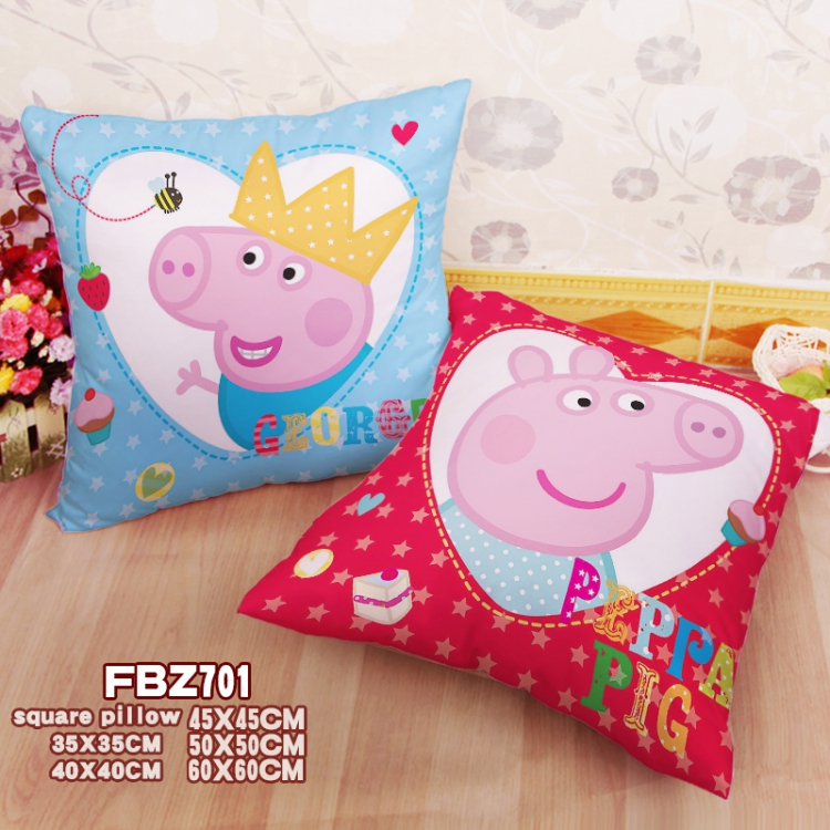 peppa pig Anime square universal double-sided full color pillow cushion 45X45CM FBZ701
