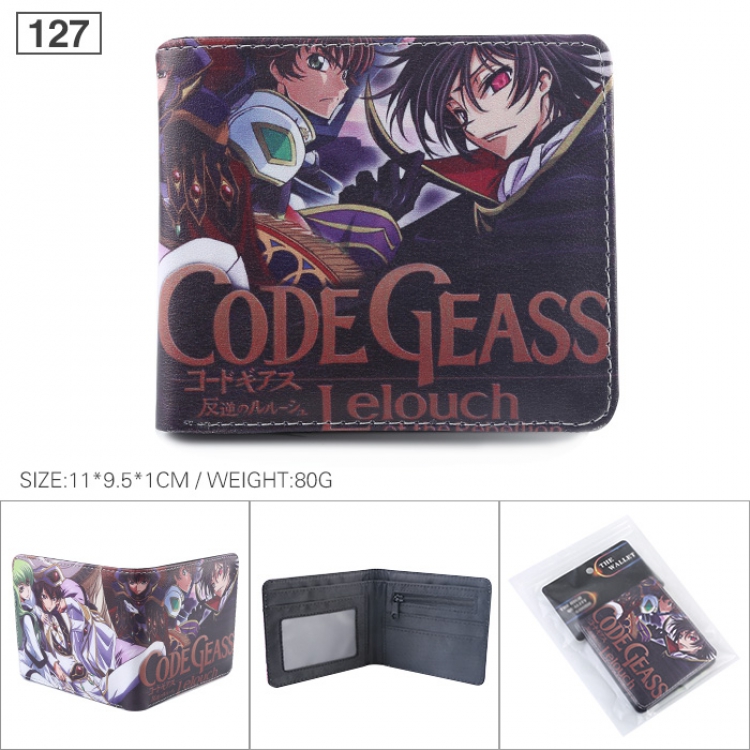 Code Geass Full color printed short Wallet Purse 11X9.5X1CM 80G 127