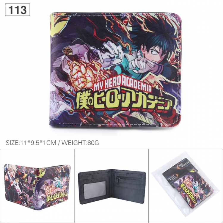 My Hero Academia Full color printed short Wallet Purse 11X9.5X1CM 80G 113