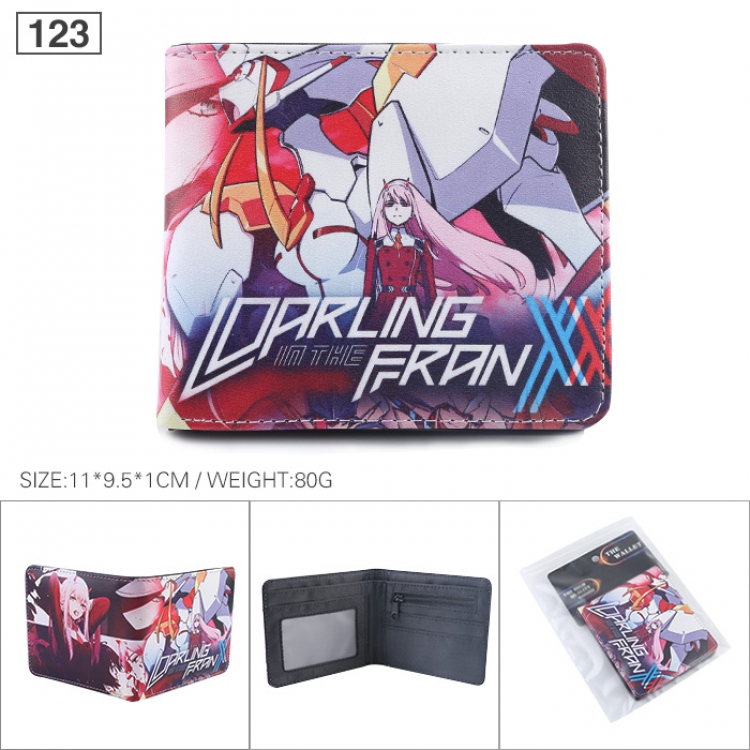DARLING in the FRANXX Full color printed short Wallet Purse 11X9.5X1CM 80G 123