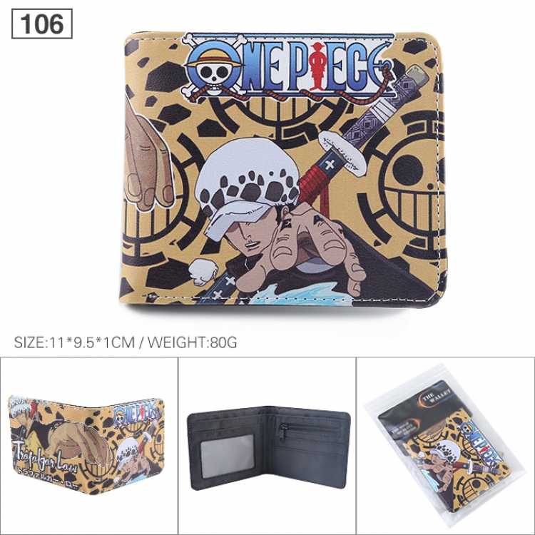 One Piece Full color printed short Wallet Purse 11X9.5X1CM 80G 106