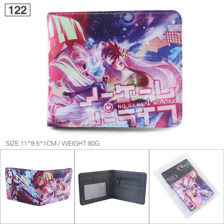 NO GAME NO LIFE Full color printed short Wallet Purse 11X9.5X1CM 80G  122