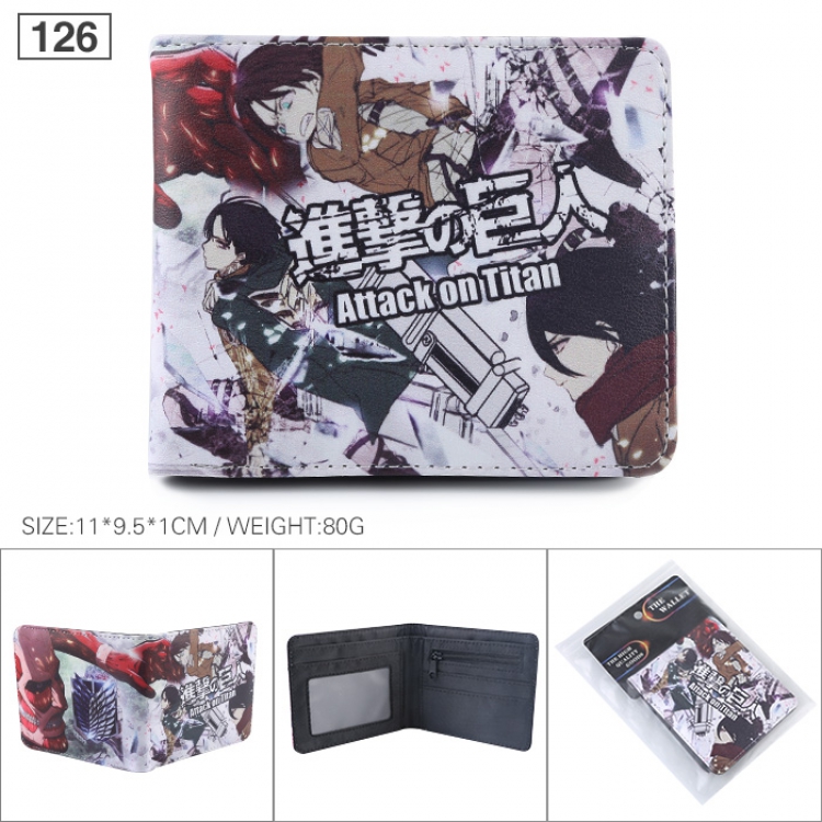 Shingeki no Kyojin Full color printed short Wallet Purse 11X9.5X1CM 80G 126