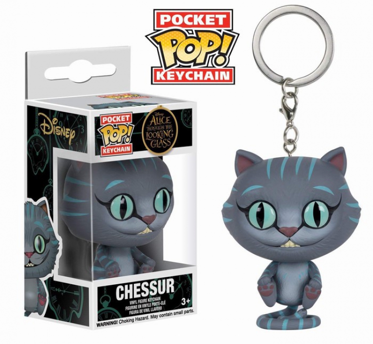 FUNKO POP Alice Cheshire cat Q version Doll keychain pendant 5CM