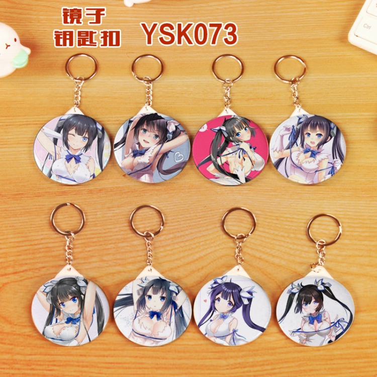 Is it wrong to try to Pick Up Girls in a Dungeon A set of eight Round mirror keychain 58MM YSK073