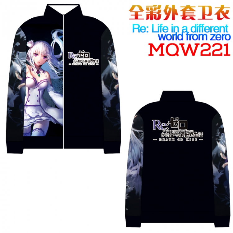 Re:Zero kara Hajimeru Isekai Seikatsu Full Color zipper Long sleeve coat Sweatshirt M L XL XXL XXXL MQW221