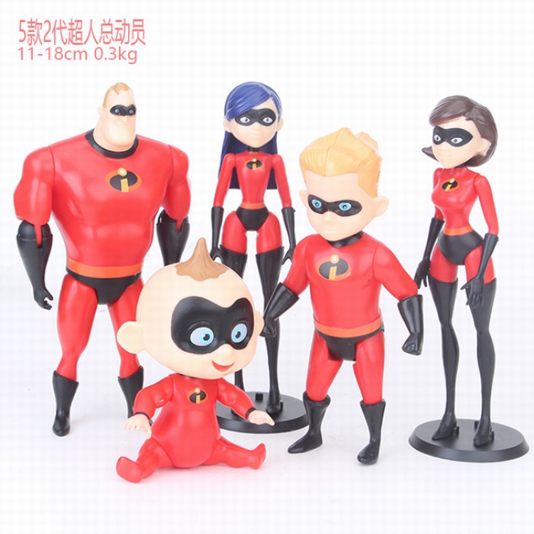 The Incredibles 5 models Red clothes Bagged Figure Decoration 11-18CM 0.3KG a box of 50 price for 5 pcs