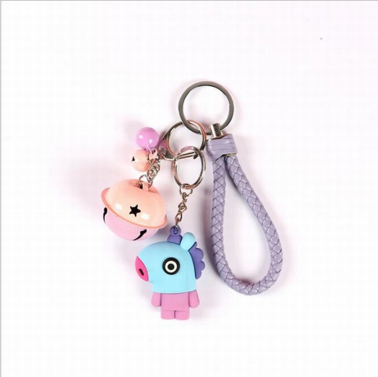 BTS BT21 Bell Keychain doll Commemorative pendant Blue powder pony price for 5 pcs