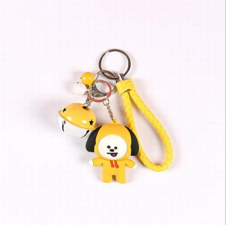 BTS BT21 Bell Keychain doll Commemorative pendant Yellow puppy price for 5 pcs