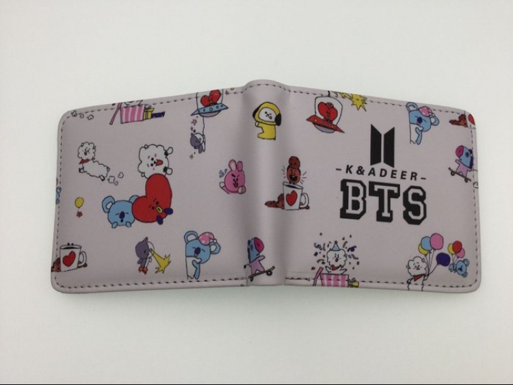 BTS BT21 Full Color Printing Short paragraph Wallet Purse A Style
