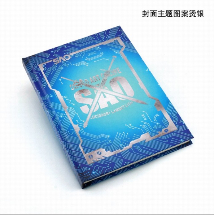 Sword Art Online Lock line binding Hardcover Hard skin Notebook 207X144X15MM price for 3 pcs