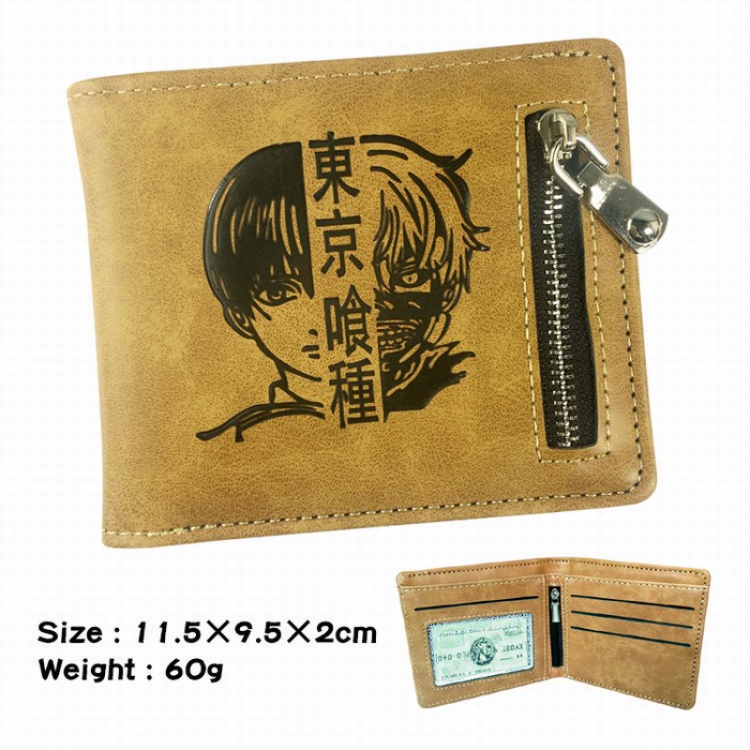 Tokyo Ghoul Fold Zipper Short paragraph Wallet Purse 11.5X9.5X2CM 60G