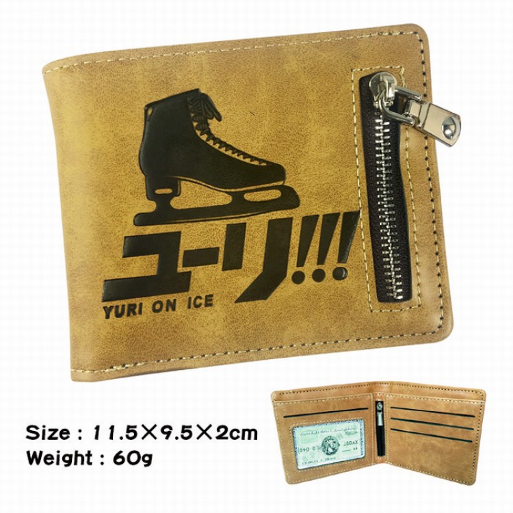 Yuri !!! on Ice Fold Zipper Short paragraph Wallet Purse 11.5X9.5X2CM 60G