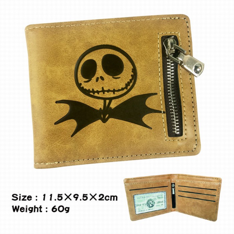 The Nightmare Before Christmas Fold Zipper Short paragraph Wallet Purse 11.5X9.5X2CM 60G