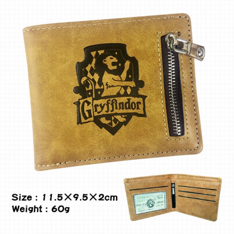 Harry Potter Fold Zipper Short paragraph Wallet Purse 11.5X9.5X2CM 60G E style