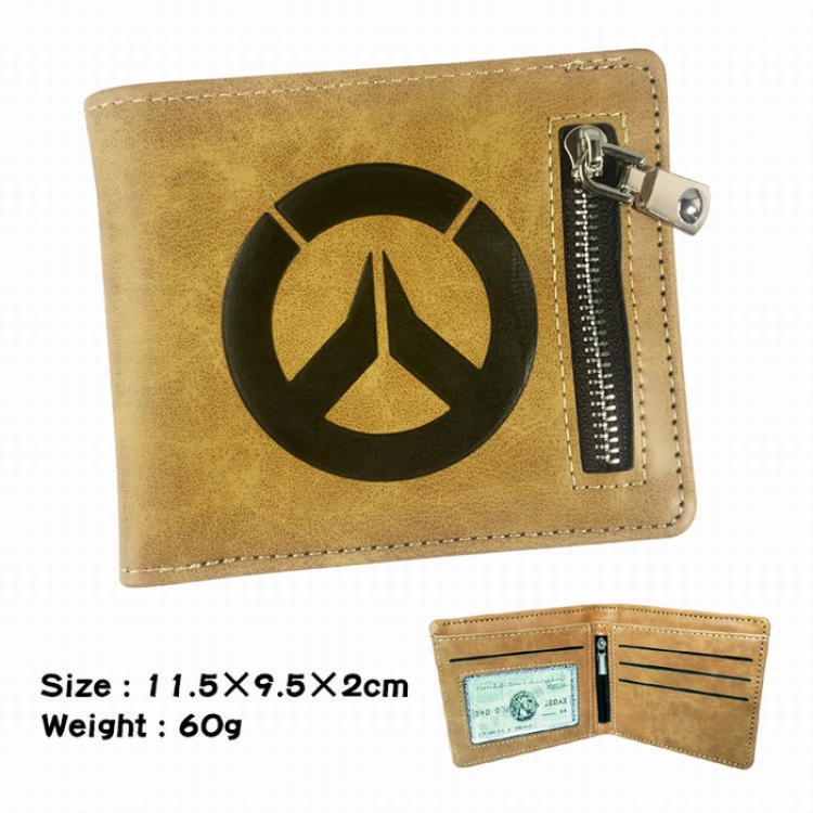 Overwatch Fold Zipper Short paragraph Wallet Purse 11.5X9.5X2CM 60G