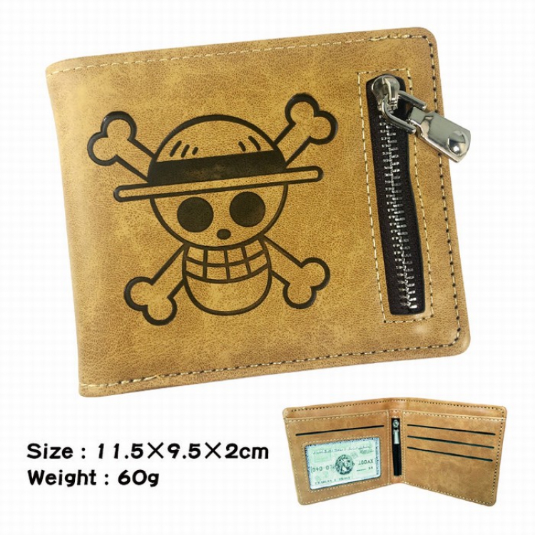 One Piece Fold Zipper Short paragraph Wallet Purse 11.5X9.5X2CM 60G A style