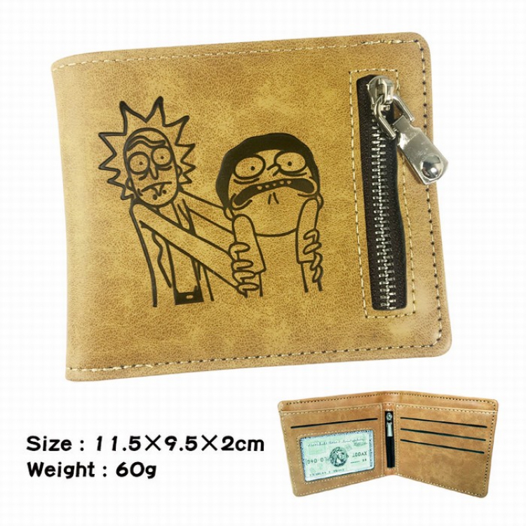 Rick and Morty Fold Zipper Short paragraph Wallet Purse 11.5X9.5X2CM 60G D style