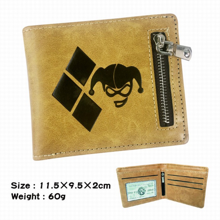 Suicide Squad Fold Zipper Short paragraph Wallet Purse 11.5X9.5X2CM 60G A style