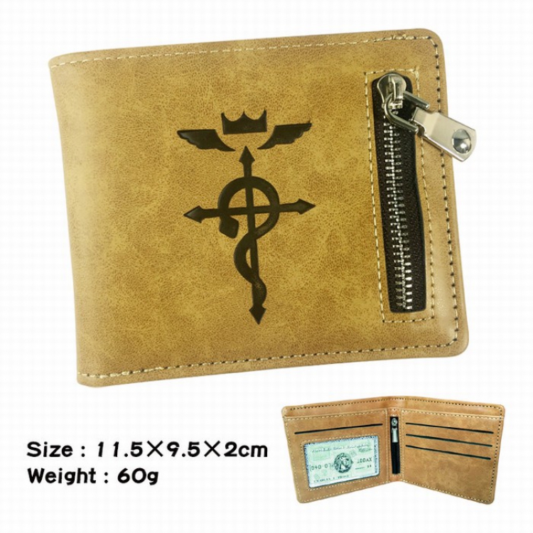 Fullmetal Alchemist Fold Zipper Short paragraph Wallet Purse 11.5X9.5X2CM 60G B style