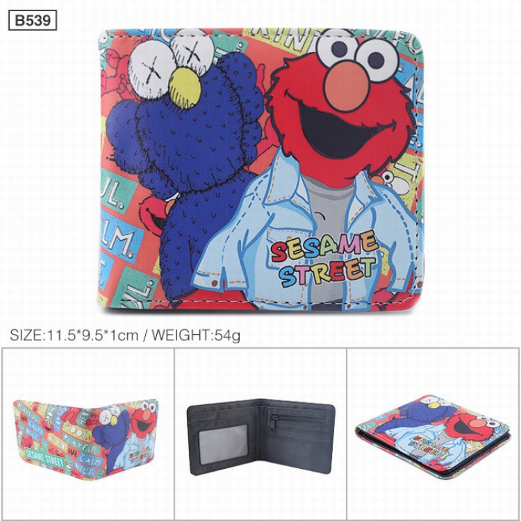 Sesame Street Twill Fold Short paragraph Wallet Purse style D