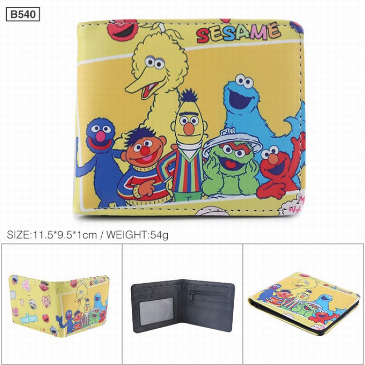 Sesame Street Twill Fold Short paragraph Wallet Purse style C