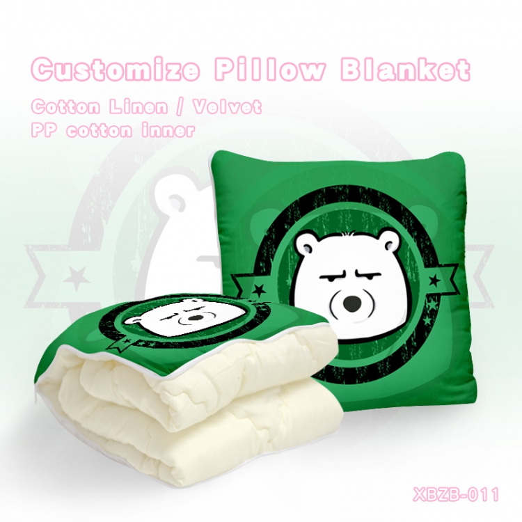 White bear cartoon（40X40CM) Dual-use folding plush pillow (120X140CM) XBZB-011