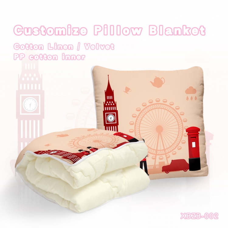 British style（40X40CM) Dual-use folding plush pillow (120X140CM) XBZB-002