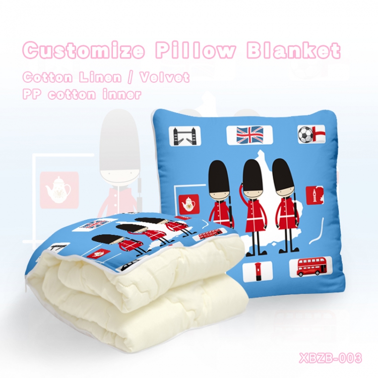 British style（40X40CM) Dual-use folding plush pillow (120X140CM) XBZB-003
