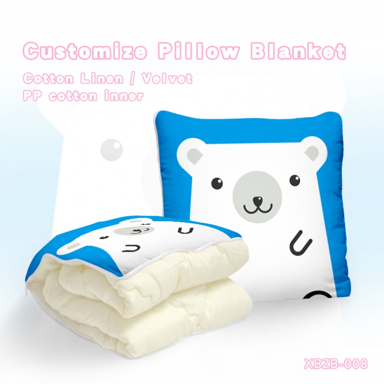 Cute little animal（40X40CM) Dual-use folding plush pillow (120X140CM) XBZB-008