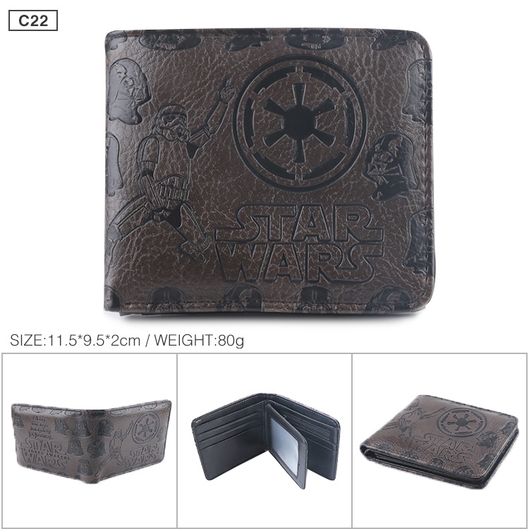 Star Wars Folded Embossed Short Leather Wallet Purse 11.5X9.5CM 60G Style C