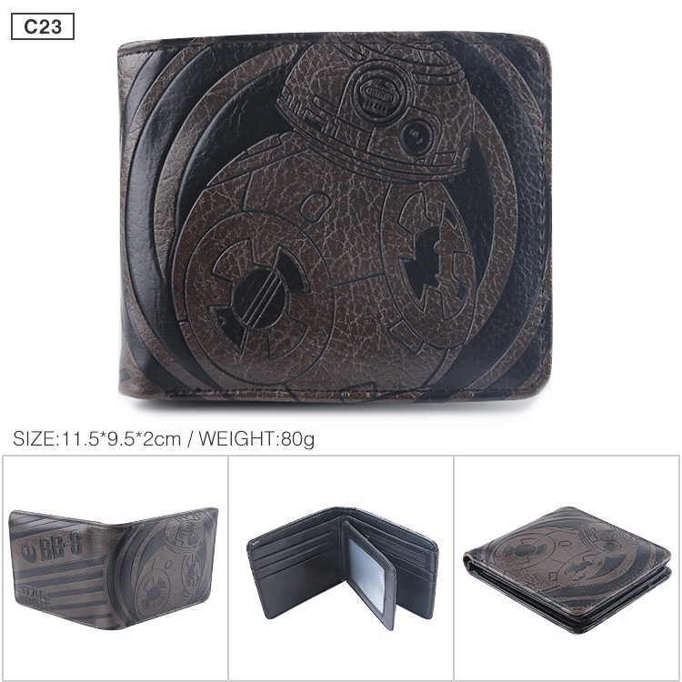 Star Wars Folded Embossed Short Leather Wallet Purse 11.5X9.5CM 60G Style B